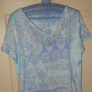 Gloria Vanderbilt M top - embellished Short Sleeve
